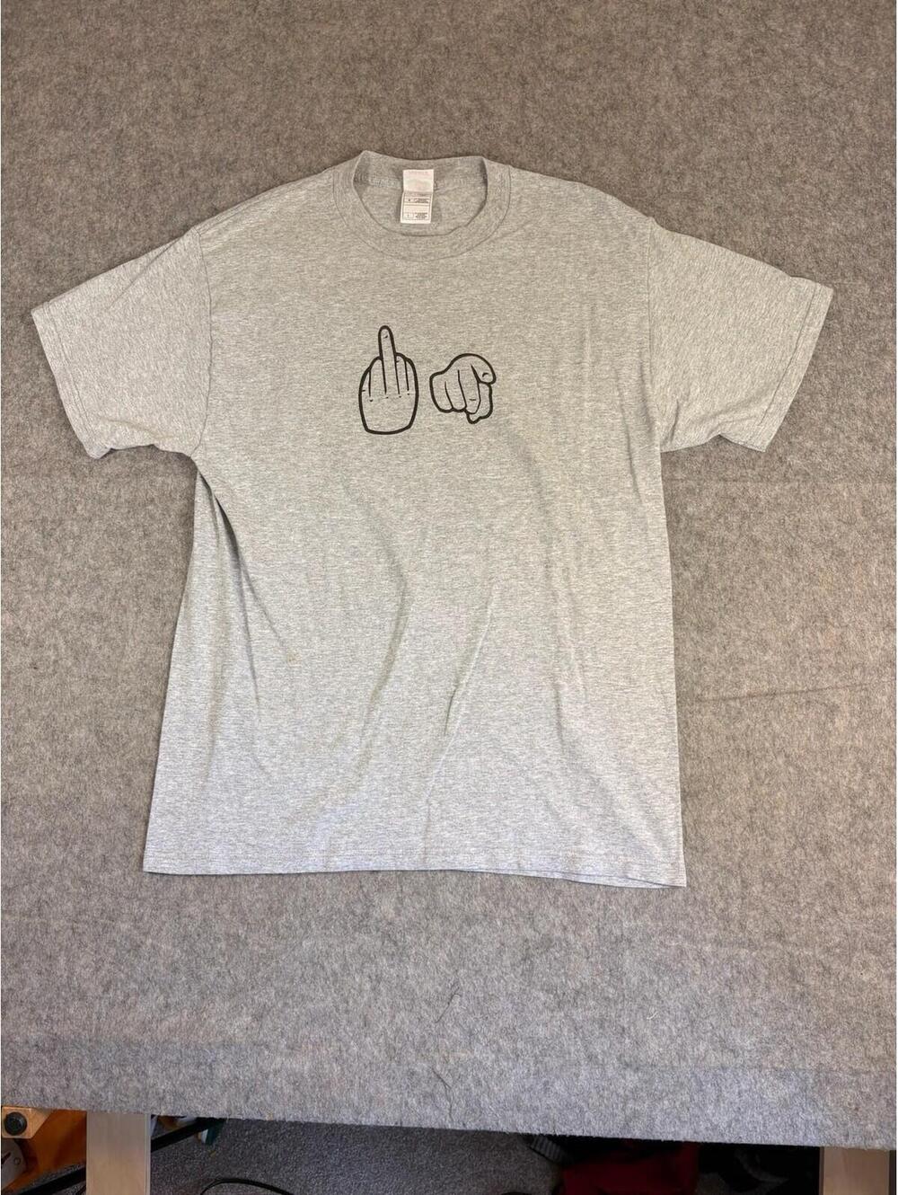 Vintage 2000s F**k You Tee Shirt Size L Middle Finger F U